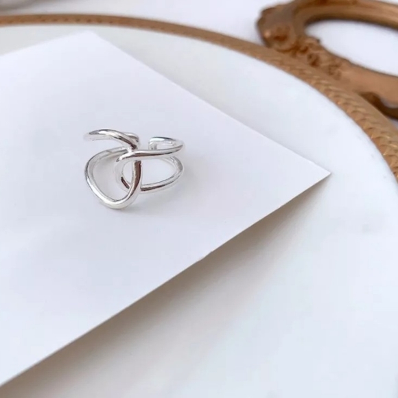 NEW Unisex 925 Sterling Silver Polished Knot Adjustable Ring - Picture 5 of 15